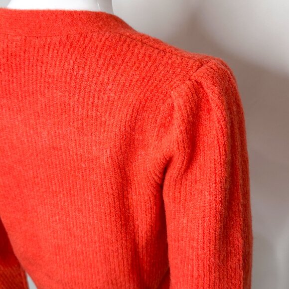 Morgan de Toi Cropped Long Sleeve Lady Jacket Cardigan in Tangerine Orange Sz M - Picture 13 of 16